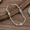 Men's Hiphop Imitation Pearl Shell Stitching Handmade Geometric Necklace Jewelry