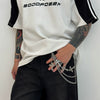 Men's Hiphop Metal Cross Pendant Pants Chain