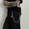 Men's Hiphop Metal Flower Pants Chain And Cross Pendant Accessories