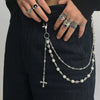 Men's Hiphop Metal Pants Chain With Cross Pendant Accessories