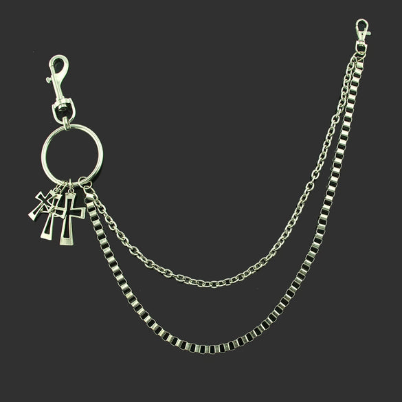 Men's Hiphop Metal Pants Chain With Joker Design For Disco And Street Dance