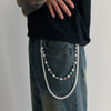 Men's Hiphop Metal Pearl Floret Pants Chain Waist Chain Accessories