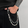 Men's Hiphop Metal Pearl Floret Pants Chain Waist Chain Accessories