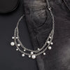 Men's Hiphop Metal Pearl Splicing Jeans Pendant Pants Chain Accessories