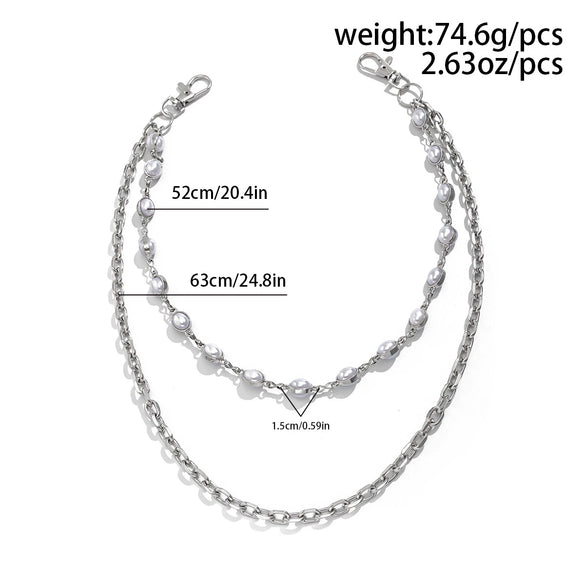 Men's Hiphop Metal Splicing Pants Chain