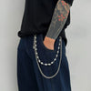 Men's Hiphop Metal Splicing Pants Chain