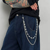 Men's Hiphop Metal Splicing Pants Chain