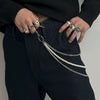 Men's Hiphop Niche Jeans Waist Chain Metal Pearl Stitching Cowboy Style High Street Accessories