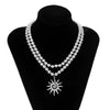 Men's Hiphop Niche Summer Alloy Geometric Pattern Handmade Sunflower Pendant Necklace