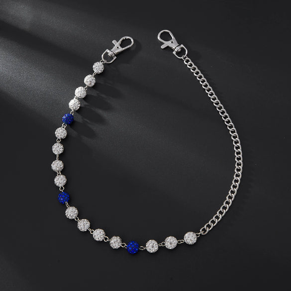 Men's Hiphop Plastic Ball Stitching Waist Chain For Jeans