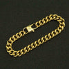 Men's Hiphop Stainless Steel Geometric Cuban Chain Bracelet With Electroplating