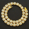 Men's Hiphop Style Alloy Cuban Chain Necklace With Geometric Pattern And Diamond Design Heart Shape