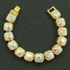 Men's Hiphop Style Alloy Cuban Chain Necklace With Geometric Pattern And Diamond Design Heart Shape