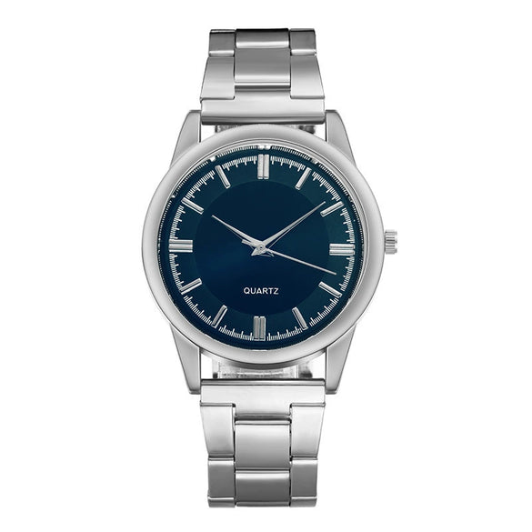 Men's Hiphop Style Alloy Watch With Round Dial And Stainless Steel Clasp