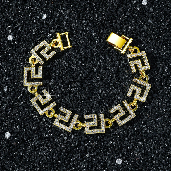 Men's Hiphop Style Geometric Zinc Alloy Cuban Chain Necklace With Electroplating Treatment