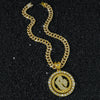 Men's Hiphop Style Rotating Letter Pendant Necklace Cuban Chain Zinc Alloy Electroplating