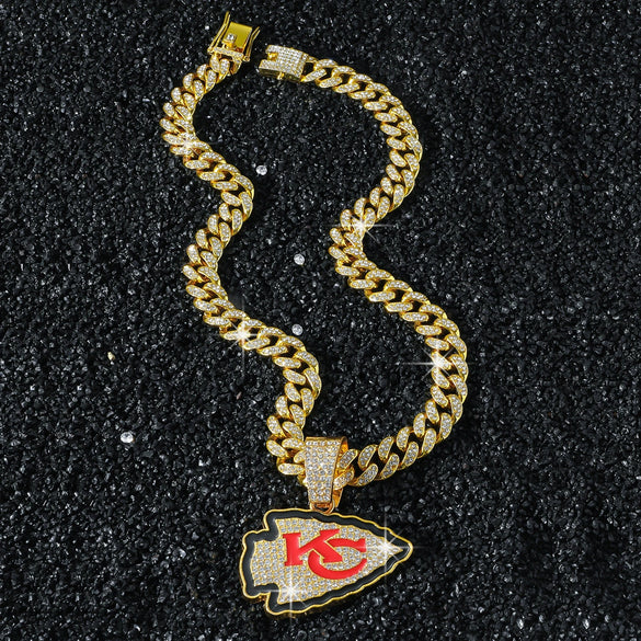 Men's Hiphop Style Zinc Alloy Cuban Chain Pendant Necklace With Electroplating