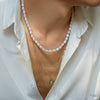 Men's Imitation Pearl Alloy Geometry Shaped Handmade Pendant Necklace