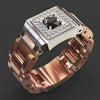 Men's Inlaid Zircon Copper Ring Jewelry