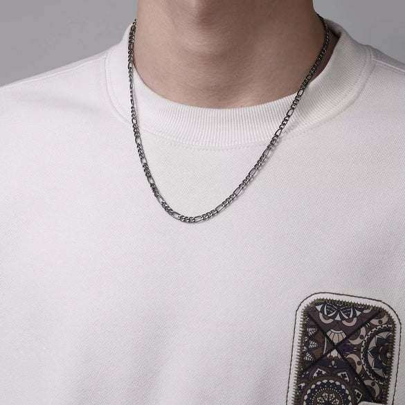 Men's Iron Alloy Nk Chain Necklace With Geometric Design And Electroplating Hiphop Style
