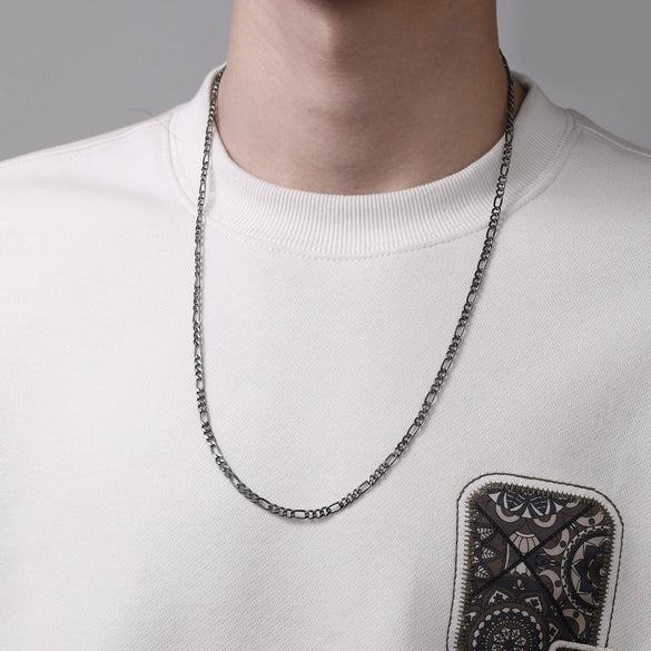 Men's Iron Alloy Nk Chain Necklace With Geometric Design And Electroplating Hiphop Style