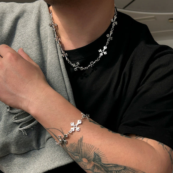 Men's Jewelry Alloy Geometric Cross Handmade Necklace