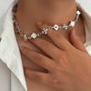 Men's Jewelry Alloy Geometric Handmade Dice Cross Stitching Necklace And Bracelet