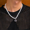 Men's Jewelry Alloy Imitation Pearl Pearl Chain Handmade Geometric Fivepointed Star Necklace