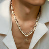Men's Jewelry Beaded Necklace With Alloy Sun Pendant Geometric Pattern Handmade Coconut Shell Rice Beads