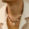 Men's Jewelry Beads Regular Chain Starfish Shell Hiphop Niche Highend Summer Clavicle Chain Handmade Geometric Style