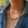 Men's Jewelry Bohemian Turquoise Alloy Spliced Clavicle Chain Handmade Necklace