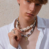 Men's Jewelry Coconut Beaded Shell Necklace With Shark Tooth Pendant Acrylic Polymer Clay Handmade