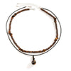 Men's Jewelry Coconut Shell Turquoise Leather Wax Thread Wood Mixed Gem Inlay Geometric Handmade Necklace Set