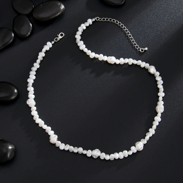 Men's Jewelry Geometric Imitation Pearl Handmade Necklace