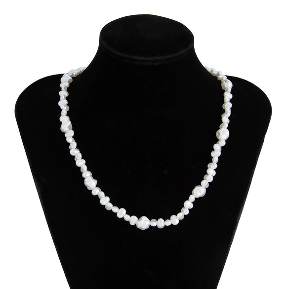 Men's Jewelry Geometric Imitation Pearl Handmade Necklace