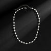 Men's Jewelry Pearl Chain With Rhinestone Pendant And Micro Inlay Made Of Alloy