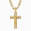 Men's Jewelry Retro Minimalist Copper Cross Pendant Necklace With Diamonds Electroplated Gold Polish