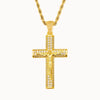 Men's Jewelry Retro Minimalist Copper Cross Pendant Necklace With Diamonds Electroplated Gold Polish