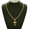 Men's Jewelry Retro Minimalist Copper Cross Pendant Necklace With Diamonds Electroplated Gold Polish