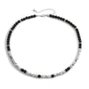Men's Jewelry Volcanic Stone Beaded Necklace With Artificial Crystal And Alloy Handmade Geometric Design