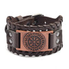Men's Leather Bracelet With Wolf Head Alloy Accessories Handmade Animals Zodiac Style