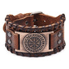 Men's Leather Bracelet With Wolf Head Alloy Accessories Handmade Animals Zodiac Style