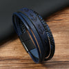 Men's Leather Ship Anchor Bracelet Handwoven Geometric Simple Style