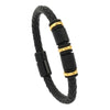 Men's Leather Woven Bracelet With Alloy Magnet Buckle