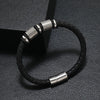 Men's Leather Woven Bracelet With Alloy Magnet Buckle