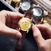 Men's Leisure Alloy And Imitation Leather Dragon Quartz Watch With Pin Buckle And Round Dial