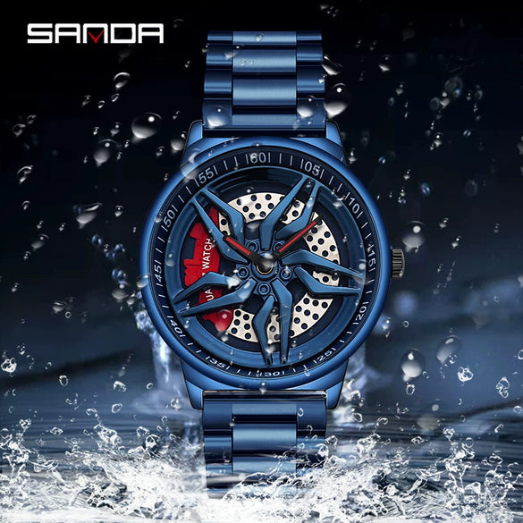 Men's Leisure Alloy Case Steel Band Round Dial Quartz Watch