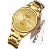 Men's Leisure Alloy Watch With Round Dial Mineral Strengthened Glass Mirror Single Folding Buckle Spiral Crown Fully Automatic Movement Double Calendar Luminous And Waterproof