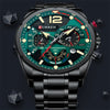 Men's Leisure Metal And Stainless Steel Band Round Dial Quartz Multifunctional Luminous Wristwatch
