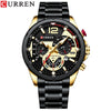 Men's Leisure Metal And Stainless Steel Band Round Dial Quartz Multifunctional Luminous Wristwatch